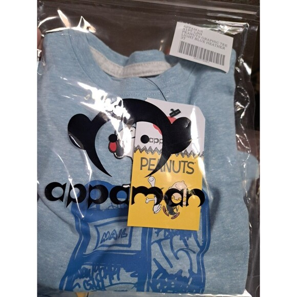 Appaman KIDS' X PEANUTS® LONG SLEEVE COTTON GRAPHIC TEE IN LIGHT BLUE HEATHER 3T - Picture 4 of 4
